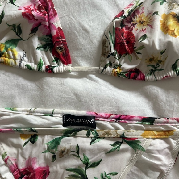 Dolce&Gabbana floral print Triangle Two-Piece Bikini Set swimwear - pink s/m - Picture 2 of 10